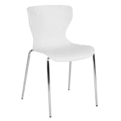 Emma and Oliver Contemporary Design Accent Dining Plastic Stack Chair White