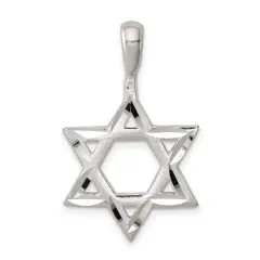 Sterling Silver Star of David Charm Jewerly 31mm x 19mm