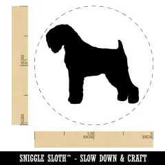 Black Russian Terrier Chornyi Dog Solid Self-Inking Rubber Stamp for Stamping Crafting Planners Red