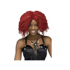 Fun World Womens Rockstar Crimped Red Curly Wig Halloween Accessory - One Size