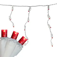 Northlight LED Wide Angle Icicle Christmas Lights - Red - 5.5' White Wire - 100ct