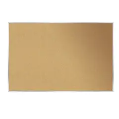 Natural Cork Bulletin Board with Aluminum Frame, 18"H x 24"W