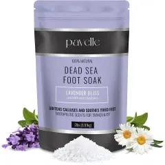 Pavelle Foot Soak Bath Salts, 100% Natural Dead Sea Salt Spa for Tired Feet, 2 lbs (0.91kg)