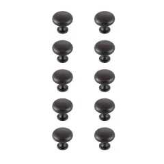 Cadon 1.2" Diameter Oil-rubbed Bronze Mushroom Knob Multipack (Set of 10)
