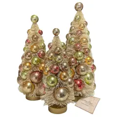 Fall Polka Dot Bottle Brush Trees - Set of 3