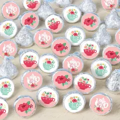 Big Dot of Happiness Floral Let's Par-Tea - Garden Tea Party Small Round Candy Stickers - Party Favor Labels - 324 Count