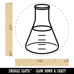 Glass Erlenmeyer Flask Chemistry Science Self-Inking Rubber Stamp for Stamping Crafting Planners Green