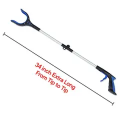 34 Inch Extra Long Reacher Grabber - Foldable Gripper and Reaching Tool with Rotating Jaw