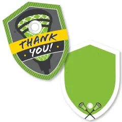Big Dot of Happiness Lax to the Max Lacrosse Shaped Thank You Cards Party Thank You Note Cards with Envelopes Set of 12