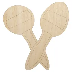 Maracas Music Instrument Unfinished Wood Shape Piece Cutout for DIY Craft Projects