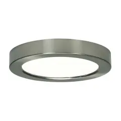 13.5w 7-in Flush Mount LED Fixture 3000K Round Shape Brushed Nickel Finish 120v Warm White