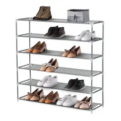 6-Tier Shoe Storage and Organizer Rack Gray