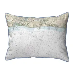 Betsy Drake Harwich Port MA Map Pillow 16x20 - Large Corded