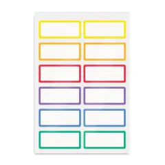 Avery No-Iron Fabric Name Labels, Rainbow Borders Preprinted Designs, Handwrite-Only, 24 Preprinted Labels (40706)