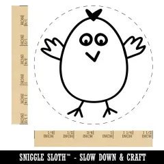 Wary Chicken Self-Inking Rubber Stamp for Stamping Crafting Planners Blue