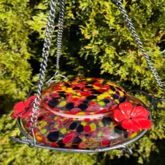 Hummingbird Feeder - Carnival Glass