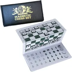 WE Games Mini Magnetic Pocket Chess Set Travel Trifold 6 in.