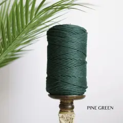3mm EGYPTIAN GIZA COTTON | Single Strand Macrame Cord Pine Green
