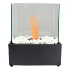 Northlight Bio Ethanol Ventless Portable Fireplace with Flame Guard - 11.5" Black