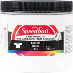 Fabric Screen Printing Ink, 8-Ounce, White for T-Shirt and Silkscreen Printmaking