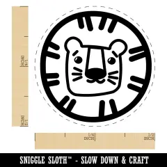 Lion Face Doodle Self-Inking Rubber Stamp for Stamping Crafting Planners Green