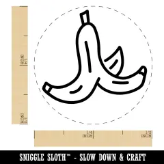 Slippery Banana Peel Self-Inking Rubber Stamp for Stamping Crafting Planners Orange