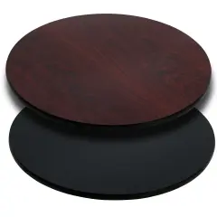 Emma and Oliver 42" Round Table Top with Reversible Laminate Top Mahogany