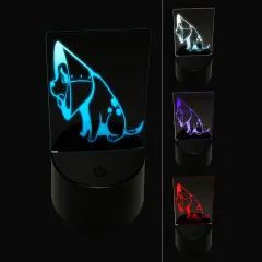 Sad Pet Dog in Cone of Shame 3D Illusion LED Night Light Sign Nightstand Desk Lamp