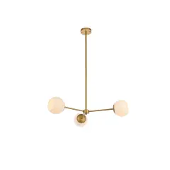 Briggs 32 inch pendant in brass with white shade