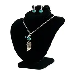 Combination Jewelry Display Bust 6-1/4" Black Velvet