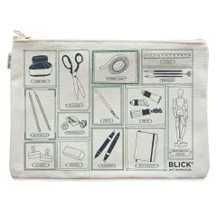 Blick Flat Zip Pouch by Maptote - Gray and Green