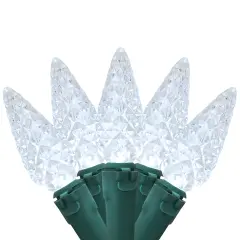 Northlight LED Faceted C6 Christmas Lights - Pure White - 66.25' Green Wire - 200ct