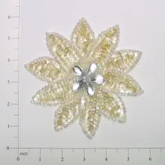 Poinsettia Sequin Applique/Patch Crystal AB