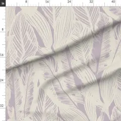 Various Fabrics by the Yard or Fat Quarter Banana Leaves Lavender Cream Large Scale Minimal Botanical Abstract Tropical Light Purple Custom Printed Fabric by Spoonflower