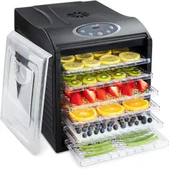 Ivation, Plastic Tray Food Dehydrator For Snacks, Herbs, Fruit & Beef Jerky