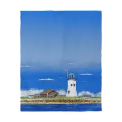 Betsy Drake Scituate, MA Lighthouse Beach Towel Multicolor