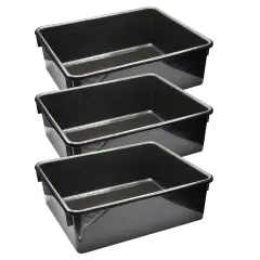 Double Stowaway&reg; Tray Only, Black, Pack of 3