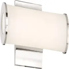 Nuvo Saber 14" LED Vanity & Wall w/ White Acrylic Diffuser in Polished Nickel