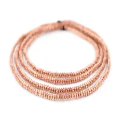 The Bead Chest Copper Flower Heishi Beads 4mm, Full Strand of Quality Metal Spacers for DIY Jewelry Design