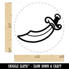 Scimitar Curved Pirate Sword Self-Inking Rubber Stamp for Stamping Crafting Planners Pink