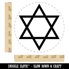 Star of David Jewish Self-Inking Rubber Stamp for Stamping Crafting Planners Blue