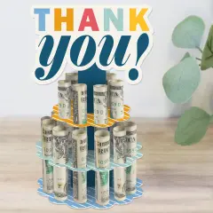 Big Dot of Happiness Thank You So Very Much - DIY Gratitude Money Holder Gift - Cash Cake