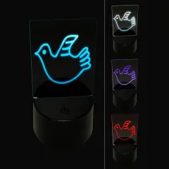 Darling Dove Sketch 3D Illusion LED Night Light Sign Nightstand Desk Lamp