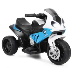 6V Kids 3 Wheels Riding Electric Motorcycle with Music and Headlights Perfect for Birthday or Christmas Blue