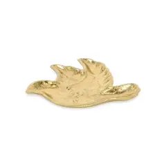 Contemporary Home Living Flying Dove Decorative Tabletop Dish Tray Gold Toned Metal - 7.25"