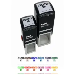 Created By Fill In Self-Inking Rubber Stamp Ink Stamper Sky Blue