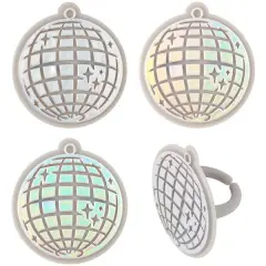 Disco Ball Cupcake Rings, 12ct
