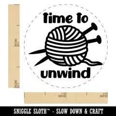 Time to Unwind Knitting Self-Inking Rubber Stamp for Stamping Crafting Planners Pink