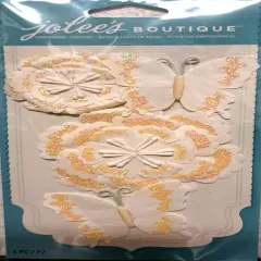 Jolee's Boutique White Glitter Butterfly Paper Flowers