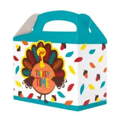 Cartoon Turkey Thanksgiving Foldable Paper 4 Ct Take Home Boxes
